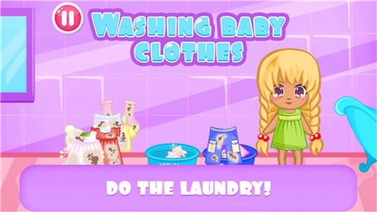 公主宝贝学洗衣服