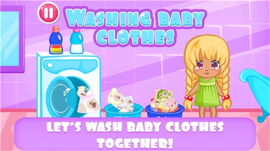 公主宝贝学洗衣服