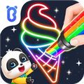 熊猫宝宝的荧光涂鸦游戏