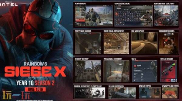 育碧公布消息称，《彩虹六号：围攻X》将于6月10日免费推出。