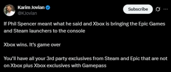 索尼是否大汗淋漓？Xbox主机将可运行Steam游戏