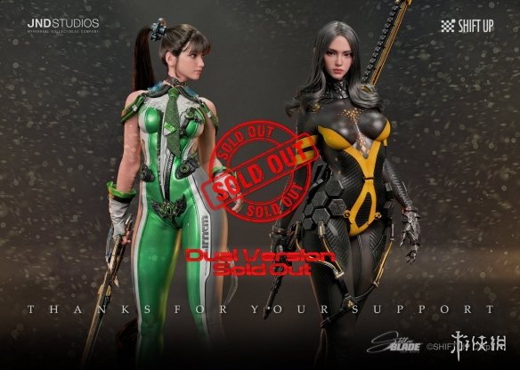 《剑星》中的Eve与Tachy双人造像在发售仅15分钟内即被抢购一空，玩家的热情达到了巅峰！