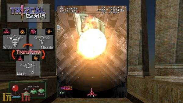 Switch平台上最新推出了垂直滚动射击游戏《TRIZEAL Remix》的完整版