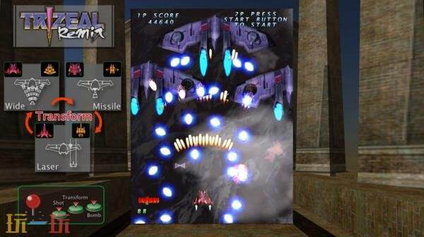 Switch平台上最新推出了垂直滚动射击游戏《TRIZEAL Remix》的完整版