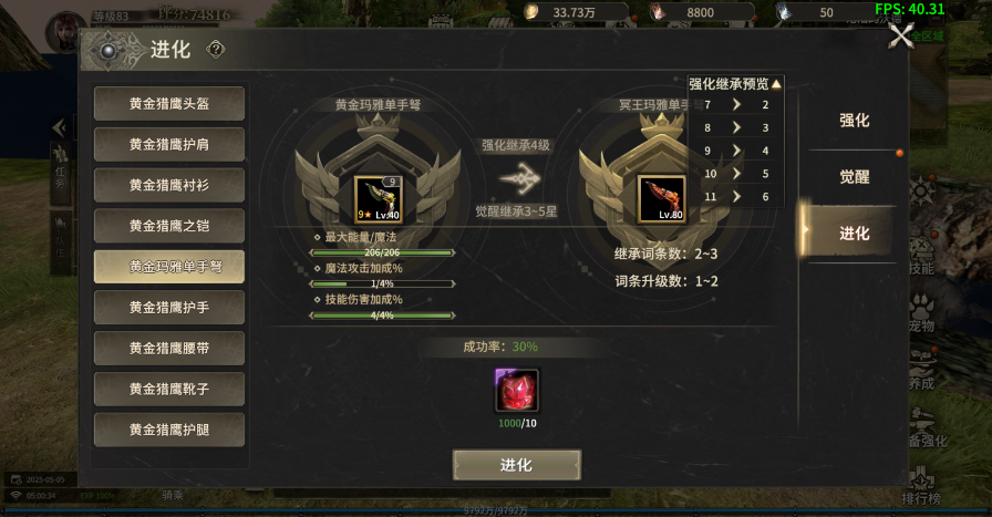 奇迹世界起源二阶黄金装备升级攻略与实用技巧