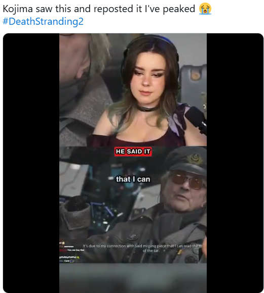 《死亡搁浅2》中的一段对话被认为向经典游戏《合金装备V：幻痛》致敬，受到小岛秀夫的确认和转发  
