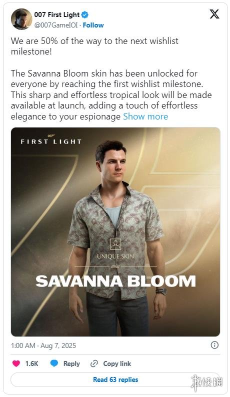 《007：曙光初现》的愿望单数量已突破50万，官方特别赠送福利！