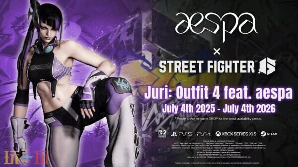 官方正式公布了《街头霸王6》与韩国人气女团aespa合作的全新服装系列，并同步发布了精彩的视频介绍。
