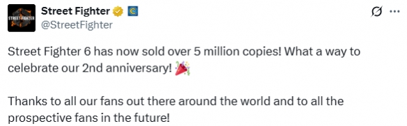 Switch2版本的开发取得了显著成效!《街头霸王6》在全球范围内的销售总量已突破五百万份! Switch2版本的开发取得了显著成效!《街头霸王6》在全球范围内的销售总量已突破五百万份!