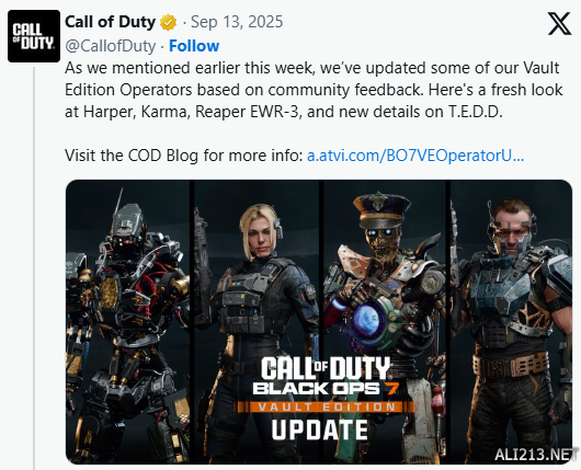 《黑色行动7》典藏版皮肤经过调整，旨在根据玩家反馈优化外观设计