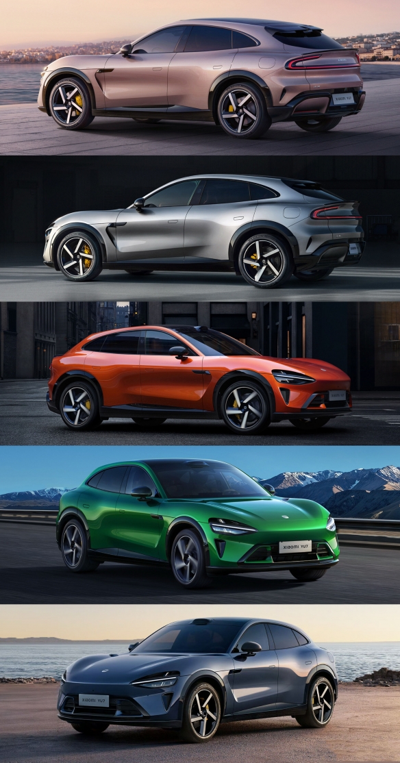 小米YU7迎来全新配色“流金粉”亮相！目前已公布五款颜色，你最偏爱哪一款呢？ 

