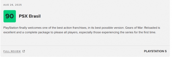 《战争机器:重装上阵》在M站获得80分,极佳的复古体验 《战争机器:重装上阵》在M站获得80分,极佳的复古体验