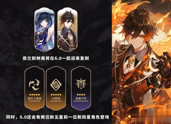 关于原神6.0至6.8版本的角色曝光情况公布！周年庆期间福利丰厚，武器幻化免费赠送


