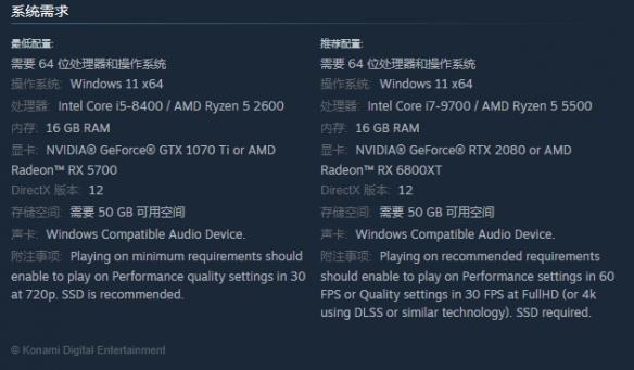 《寂静岭f》目前已开启预载，Steam版本占用存储空间为43.81GB！  

