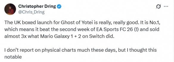 《羊蹄山之魂》首次推出即创销售奇迹,首周便荣登实体游戏销量榜首位!
《羊蹄山之魂》首次推出即创销售奇迹,首周便荣登实体游戏销量榜首位!