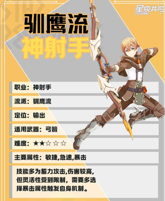 星痕共鸣中的驯鹰流技能组合全解析
