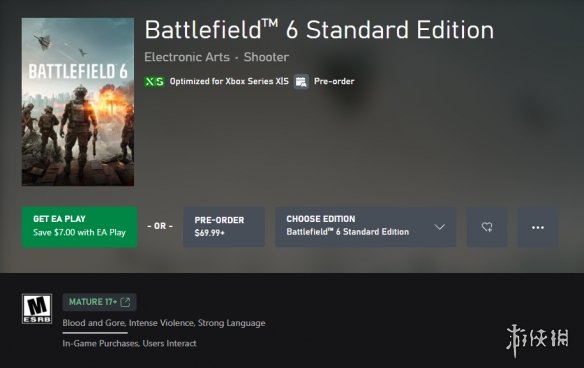 《战地6》获得ESRB M级评级,疑因单人模式含血腥元素未公开 《战地6》获得ESRB M级评级,疑因单人模式含血腥元素未公开