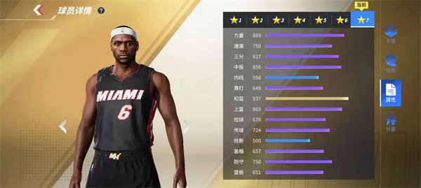 热血美职篮中热火队的詹姆斯角色属性与技能详尽介绍