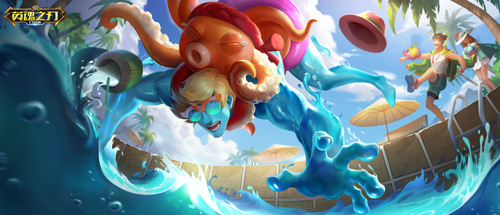 尽情享受泳池派对吧——《英魂之刃口袋版》首次推出金元素主题皮肤