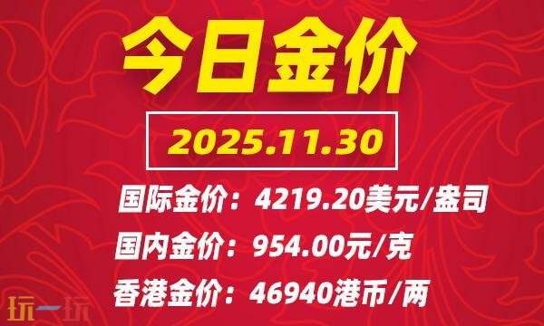 今天的黄金行情更新，11月30日最新金价提示，详细介绍国际黄金的实时行情走势

