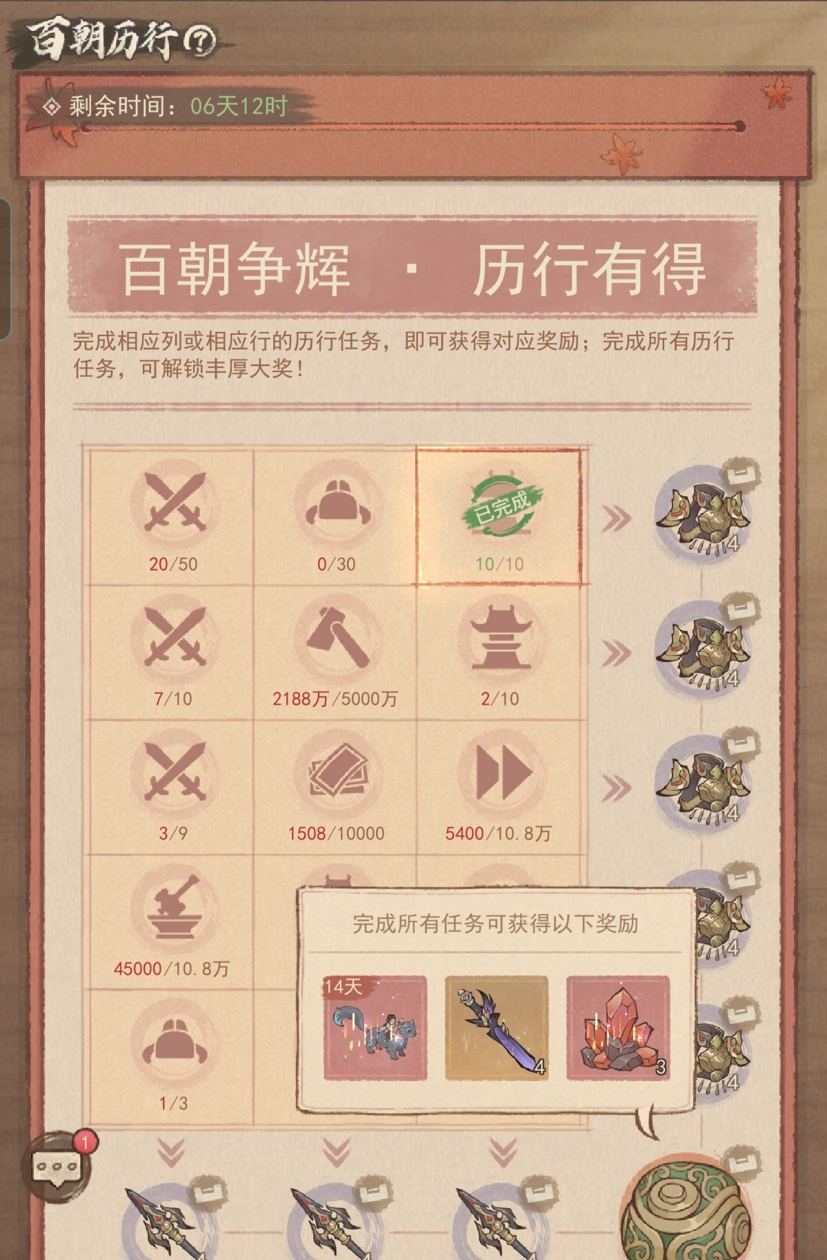 《这城有良田》百朝历行活动攻略详解 《这城有良田》百朝历行活动攻略详解