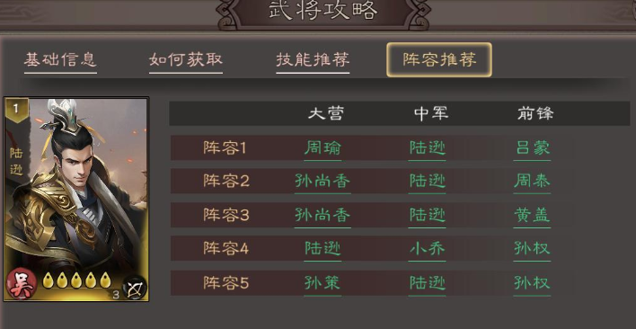 《三国乱世霸王》中的武将陆逊攻略详解

