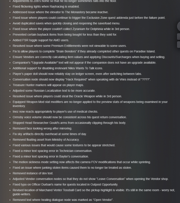 《天外世界2》迎来重量级更新：版本1.0.6.0补丁已修复超过250个问题