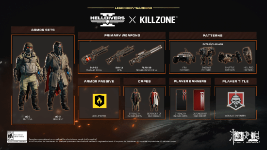 《绝地潜兵2》携手《杀戮地带》即将推出的传奇战争债券震撼登场！ 
