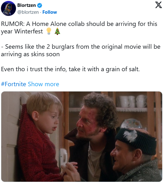 《堡垒之夜》或将推出与《小鬼当家》的联动？目前传闻仅涉及皮肤内容