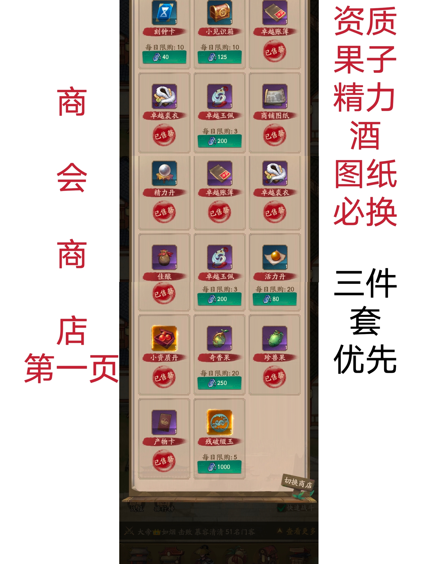 《叫我大掌柜》新手入门指南之关于常规商铺兑换的详细攻略