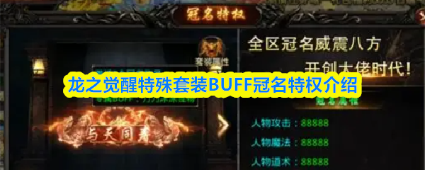 关于龙之觉醒特殊套装BUFF冠名特权的详细介绍