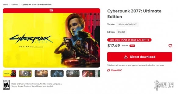 此次价格调整并非误标，官方已确认《赛博朋克2077》Switch版本的售价大幅下调了75%。

