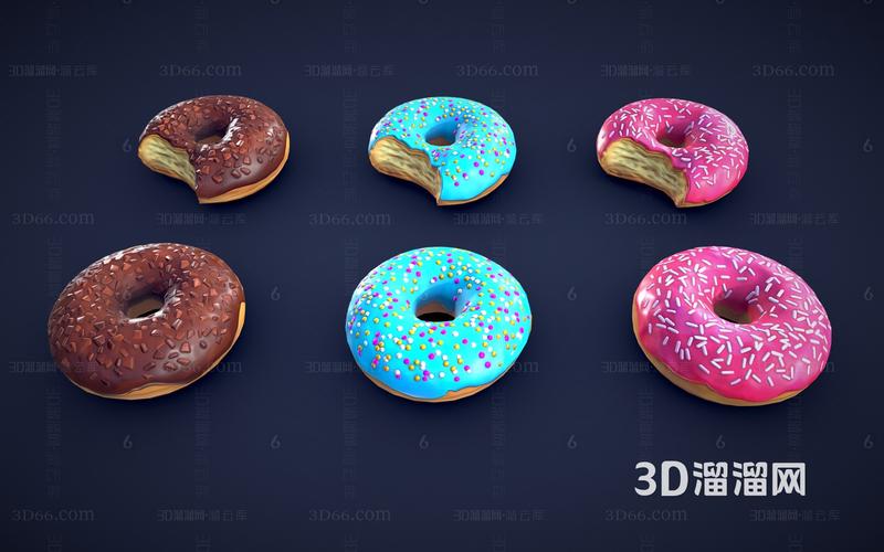 巧克力棒和甜甜圈碰撞3D视频