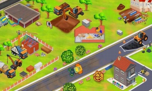 拟挖掘机建房子